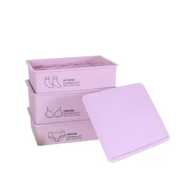

3pcs Plastic Underwear Storage Box Bra Panties Socks Container Underwear Closet Dresser Organizer