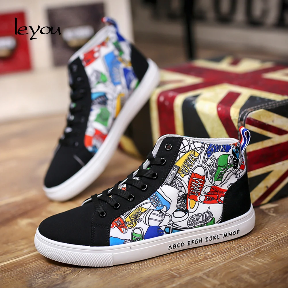 Buy Leyou Men High Top Canvas Shoes Artists Sport