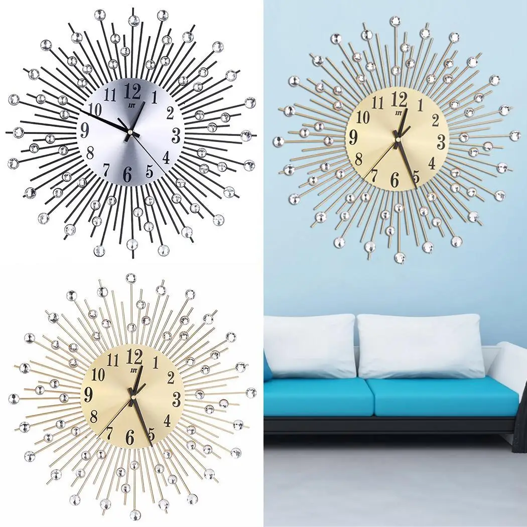 

Europe Round Shape Quartz Wall Clock Modern Design Digital Wall Clock Silent Decorative Round Hanging Clocks office Home Decor