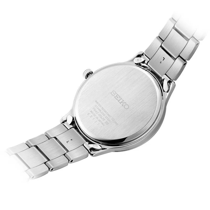 Оригинальные деловые кварцевые часы SEIKO, водонепроницаемые мужские часы с ремешком из нержавеющей стали, глобальная гарантия