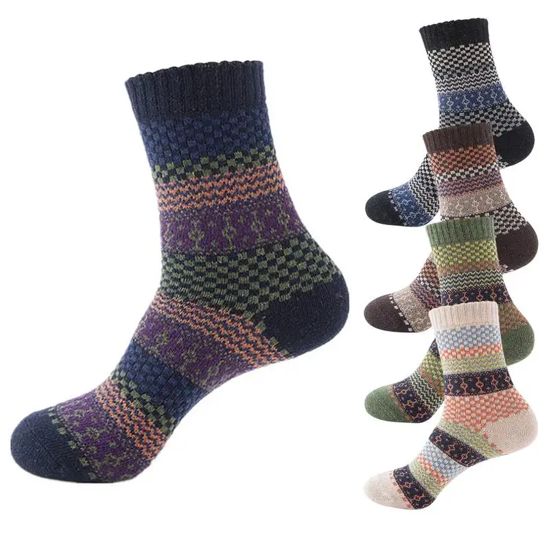 

Wholesale Thicken Warm Socks Autumn Winter Men Women Wool Socks National Wind Rabbit Outdoor Wool Short Men Socks