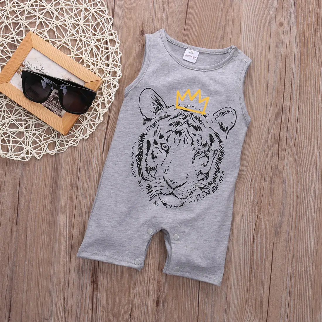

Newborn Baby Kid Boy Tiger Cotton Romper Jumpsuit Playsuit Outfits Harem Clothes