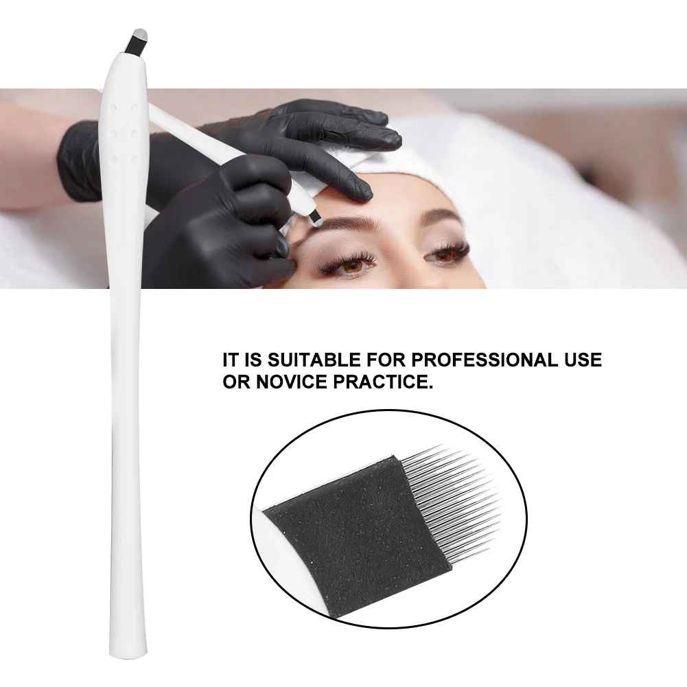 Manual Microblading Pen with Needles Plastic Handle Makeup Tool Permanent Tattoo Disposable Pens | Красота и здоровье