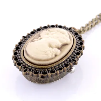 

Vintage Special Shape Bronze Watch Steampunk Pocket Watch With Chain Necklace Pendant For Men And Women