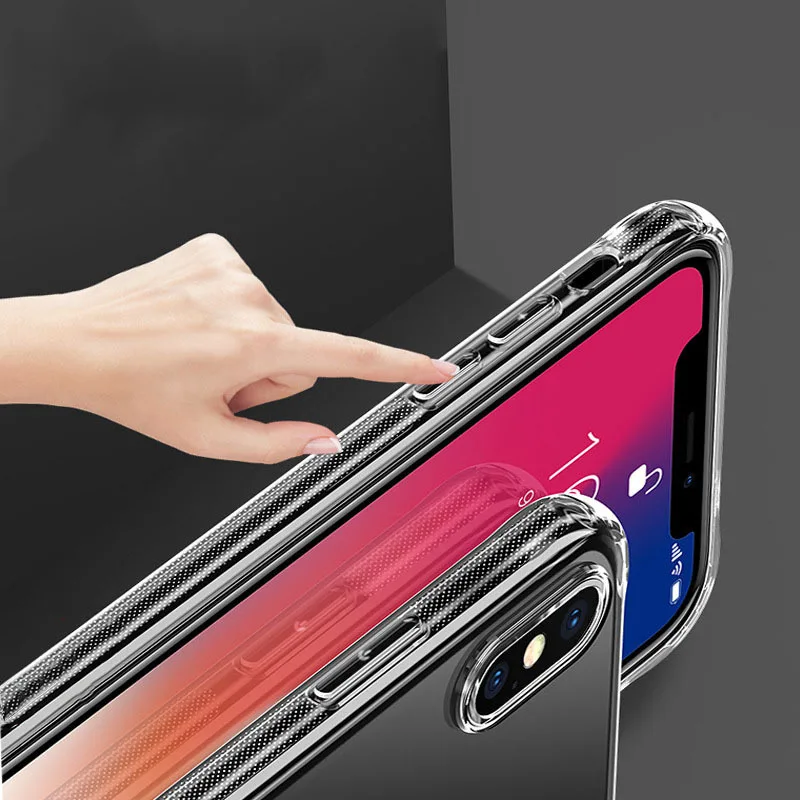 Новый стиль прозрачная задняя крышка из закаленного стекла для iPhone XR Xs Max i6 i7 i8 Plus