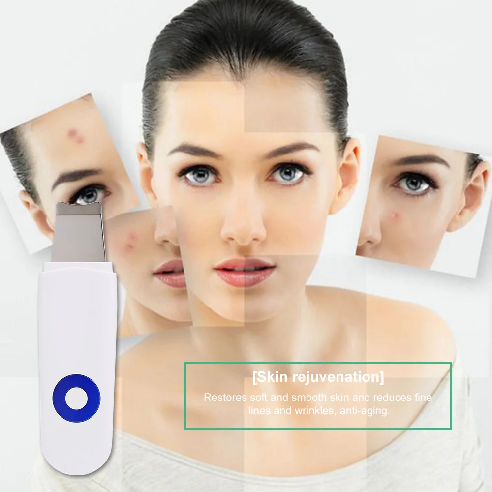 USB Deeply ultrasonic face skin cleaner device blackhead removal Device Peeling shovel machine