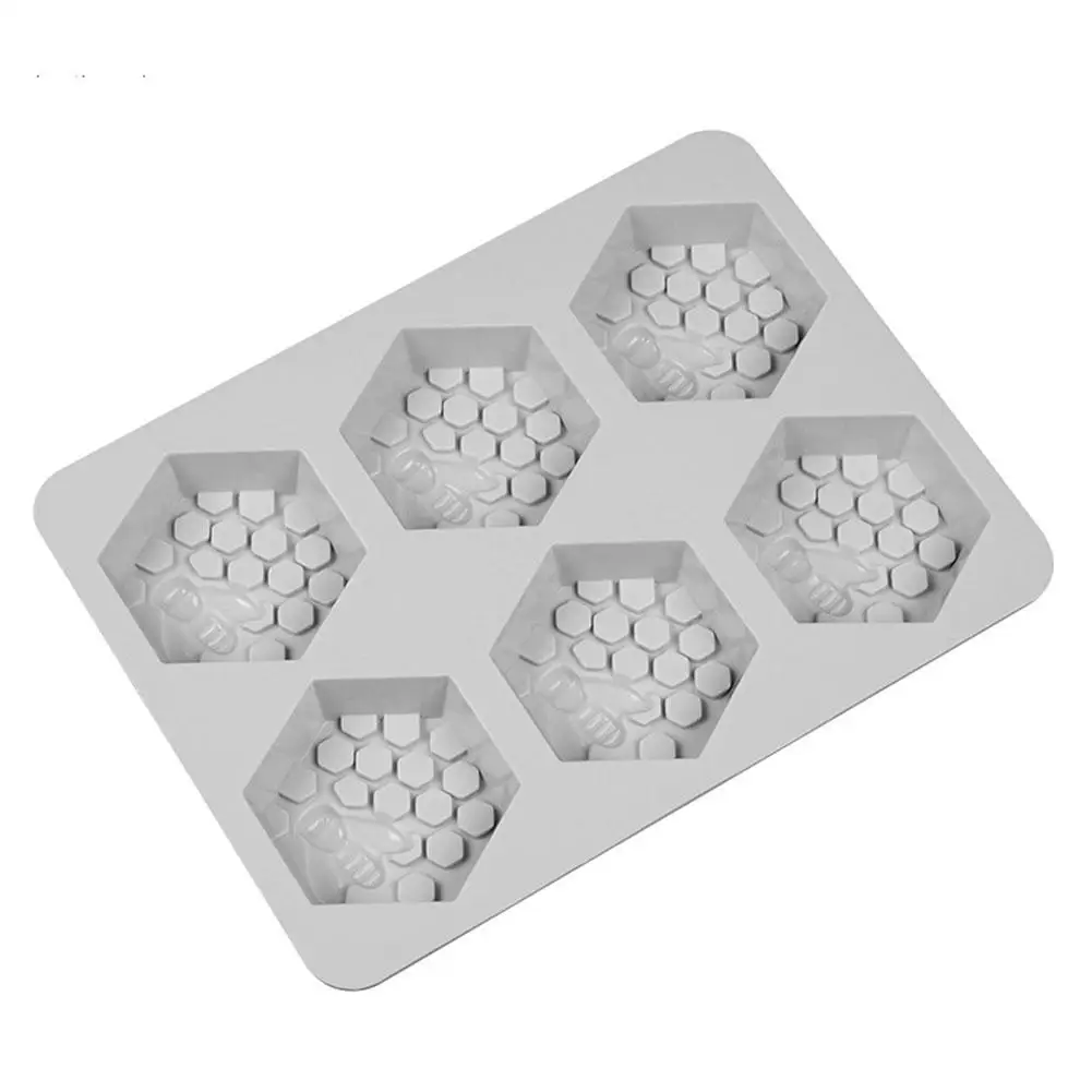 

Adeeing 6 Holes Heat Resistant Silicone Cake Moulds DIY Handmade Honey Bee Shaped Soap Mold