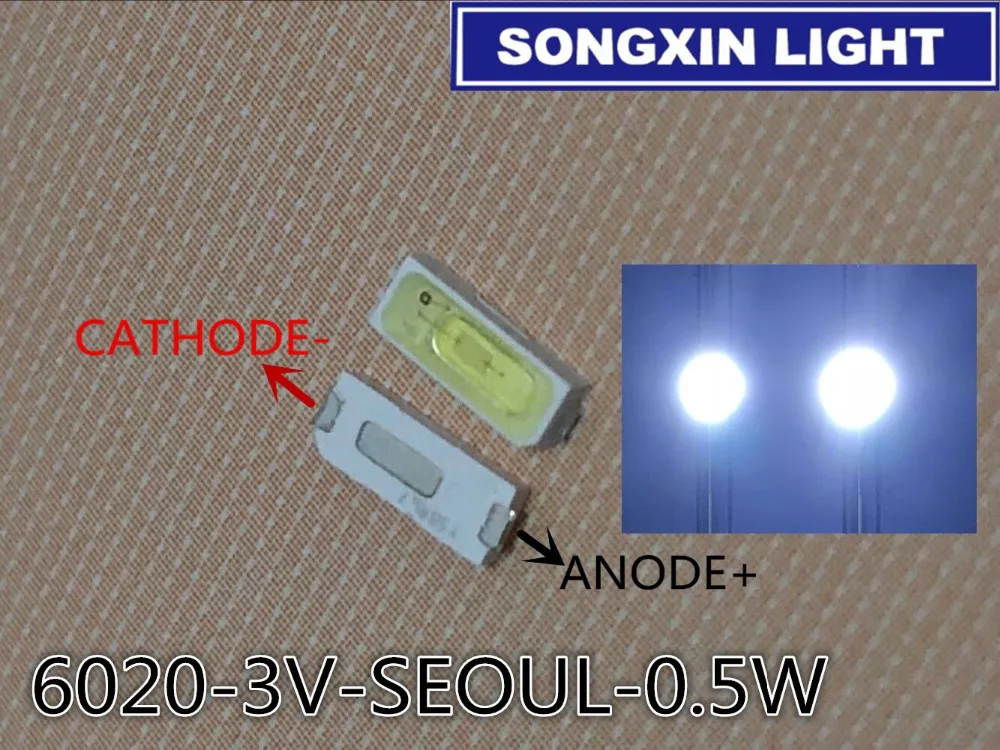 100 шт./лот SAMSUNG SMD LED 6020 5620 3 в 0 5 Вт 160mA 54LM холодный белый для подсветки телевизора |