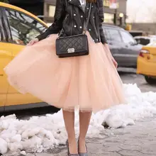 Тюлевая юбка средней длины, плиссированные женские юбки-пачки, короткие юбки, новинка года, весна, лето, Осень, Зима, высокое качество, Jupe, большие размеры