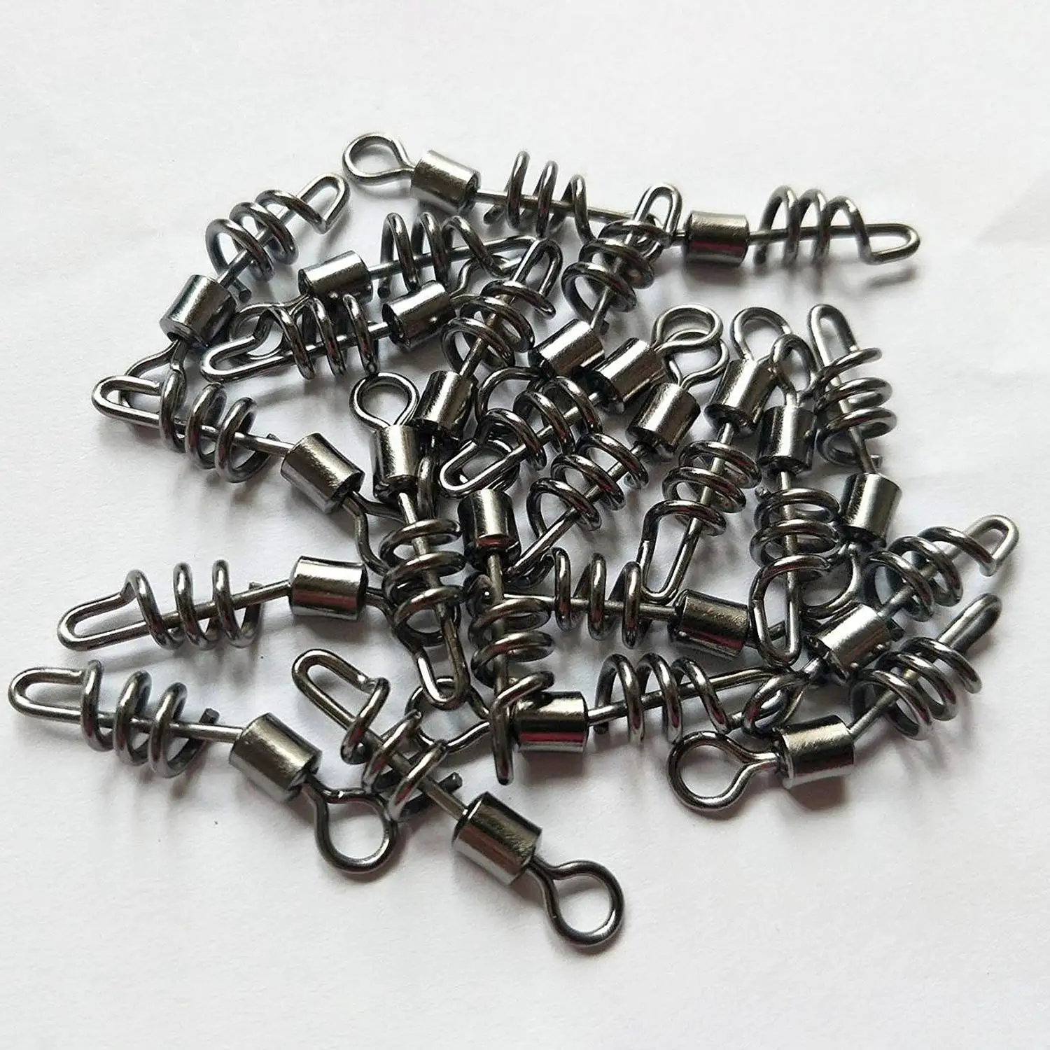 HOT 30Pcs/упаковка штопор Вертлюг рыболовная оснастка вихревой соединитель Черный