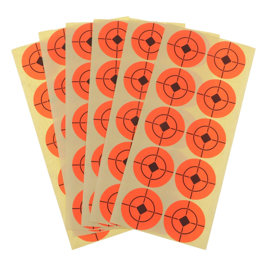 

250pcs Shooting Paper Targets High Visibility Orange Self-adhesive Targets For Shooting Hunting Archery