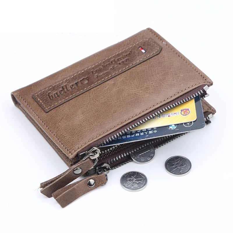 

Men's Short Wallet Leather Zipper Multi-Function Wallet Large Capacity Multi-Card Coin Purse Male