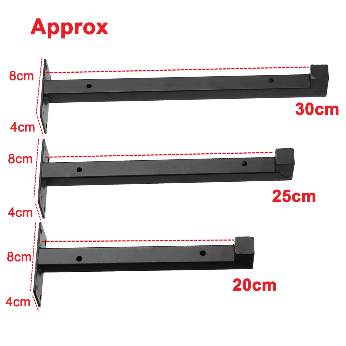 Skup 1 para półka naścienna wspornik Heavy Duty płyta rusztowania pływający wspornik przemysłowy żelazny stół pomocniczy 20 cm 25 cm 30 cm