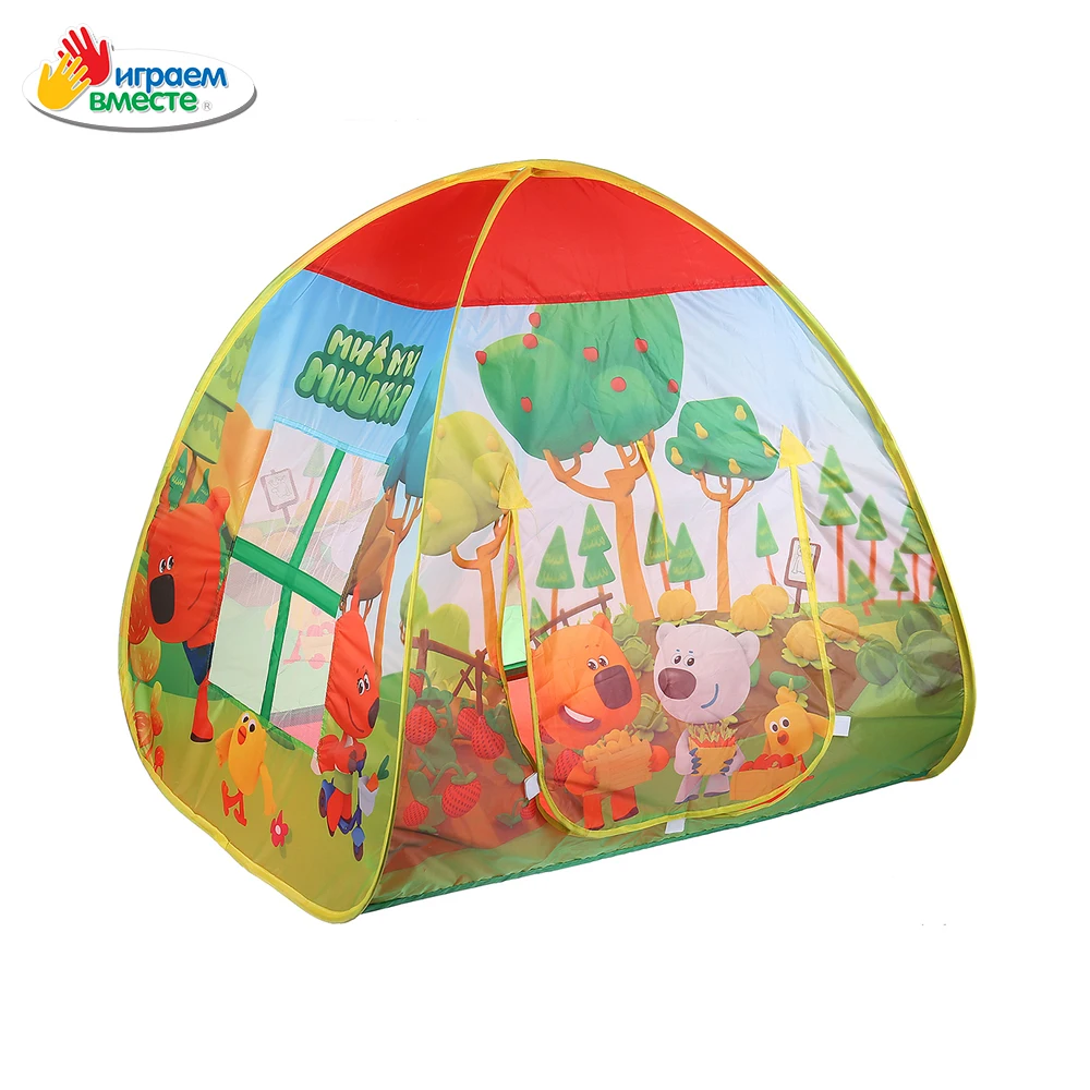 Палатка ИГРАЕМ ВМЕСТЕ детская игровая МИМИМИШКИ с тоннелем 87x95x95 46x100 см в
