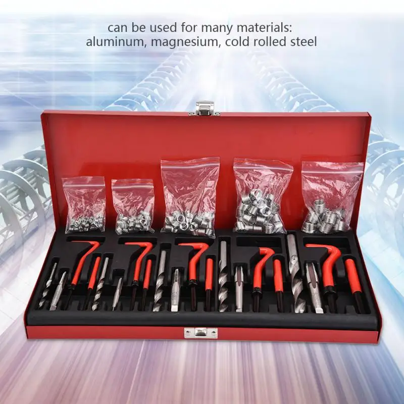 131pcs /set Thread Repair Kit M5 M12 Screw Threaded Inserts Repair Tool