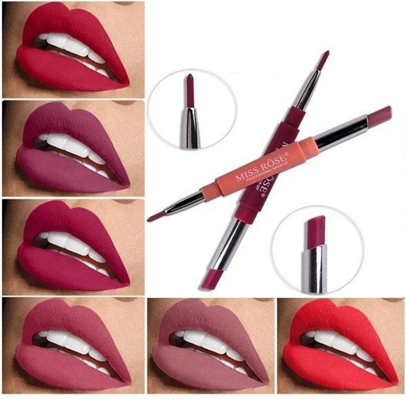 

20 Colors Double-end Matte Lipstick Pencil Waterproof Sexy Make Up Lip Sticks Long Lasting Beauty Lip Liner Cosmetic
