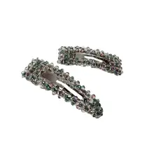 2 ПК прозрачный заколки для волос Простой Полный алмаз цветной супер флэш квадратные и треугольной формы клипсы Утконос боковая папка шпильки