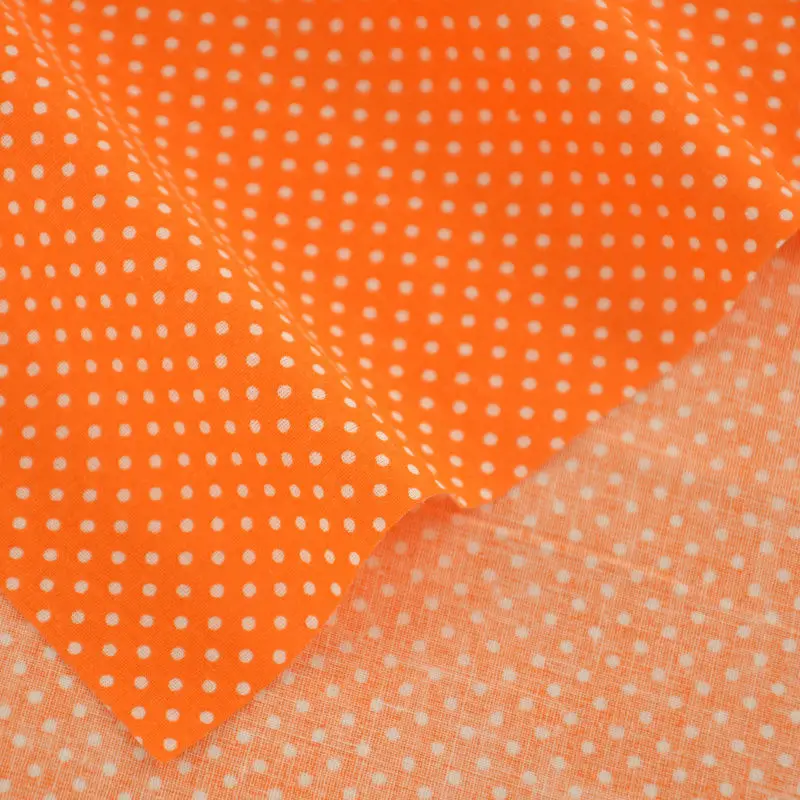 

Booksew Art Work White Dot Design Orange Patchwork Cotton Fabric Printed Bed Sheet Crafts Dolls Clothes Meter Fabric Sewing