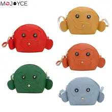 Новинка; модная детская сумка на молнии с открытым рисунком обезьяны; Лидер продаж; милая сумка из искусственной кожи на одно плечо для девочек;