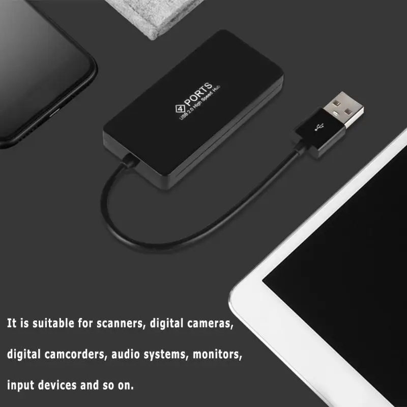 

4 Port USB 2.0 Hub Splitter Adapter Converter Cable Wire Cord for PC Laptops Notebook Computer Full Speed 480Mbps High Quality