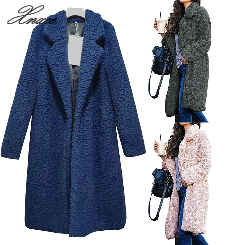 

Fashion Plus Size 3XL Winter Women Lamb Fur Coat Thicken Warm Long Sleeve Overcoat Loose Casual Female Parka Jackets Outwear