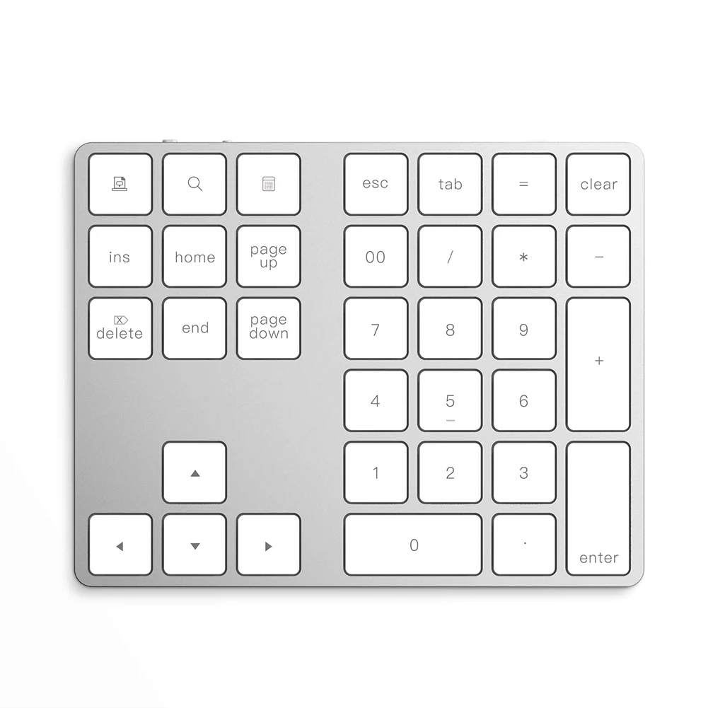 

34 Keys Wireless Bluetooth Mini Numeric Keyboard For Apple Android MacBook PC Portable Desktop Laptop Aluminum Alloy Digital #25