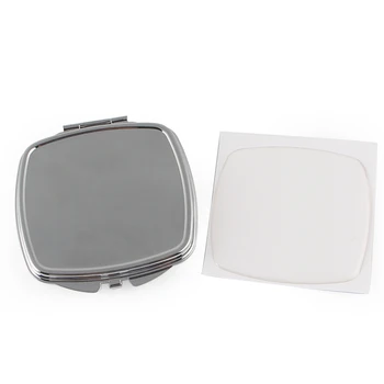 

Silver Rounded Square Compact Mirror Mini Folding Portable Makeup Mirror with DIY Clear Epoxy Sticker 10 pieces/Lot