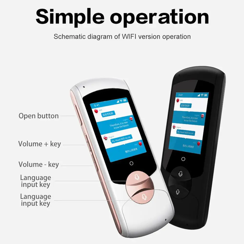 

LanLan WIFI Voice Translator Simultaneous Language Interpretation 41 Countries Languages Portable Realtime Instant tool part