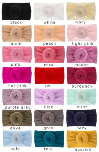 21 Colors Toddler Girls Kids Baby Big Bow Hairband Solid Color Headband Stretch Turban Head Wrap Girl 0-6Y | Детская одежда и