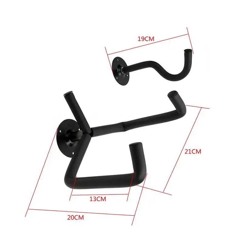 1 шт. универсальная настенная вешалка для гитары, наклонный настенный крючок, металлическая стойка для дисплея, черный Кронштейн