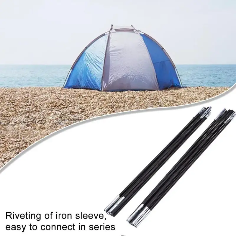 2Pcs Fiberglass Tent Pole Kit Replacement Kit for Multiplayer Camping