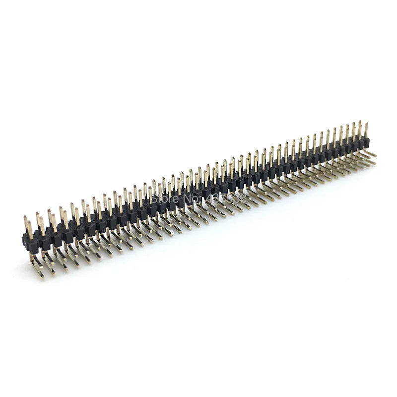 

10pcs Double Row 2x40 Pin Header Connector 2mm 40Pin 2x40 Header Male Right Angle Connector Strip Curved Needle