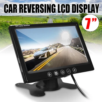 

7 inch TFT LCD Car Monitor Rearview Screen HDMI VGA DVD Digital Display HD Resolution Parking Backup Camera +Remote Control