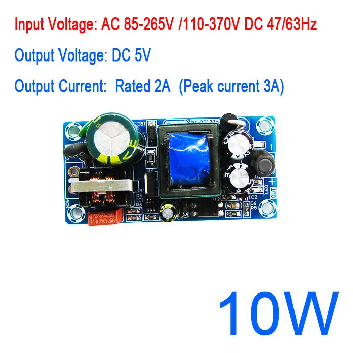 10 Вт AC-DC модуль преобразователя 110 В 220 в 120 в 230 В до 5 В 2A 3A DC импульсный источник питания с низкой пульсацией