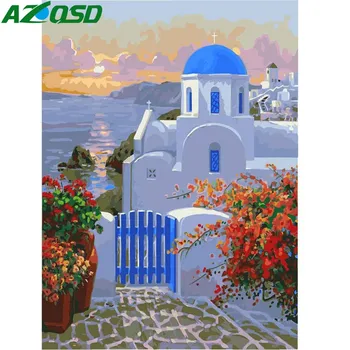 

AZQSD DIY Oil Painting Love Sea Painting By Numbers Rosy Clouds Home Decor Paint Canvas Picture Hand Painted Modern K422