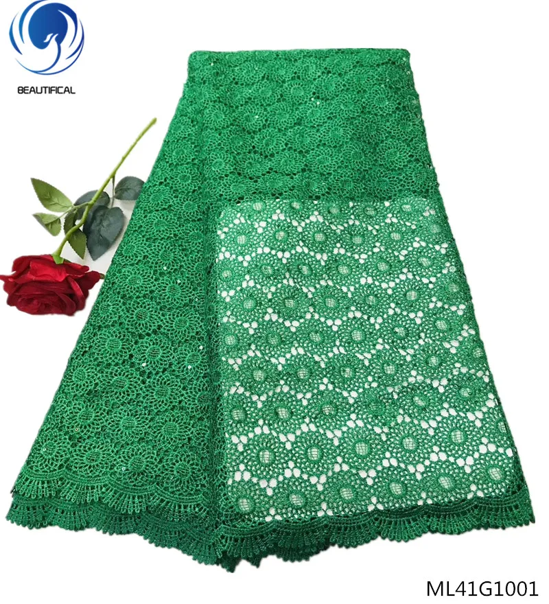

BEAUTIFICAL guipure lace fabrics african cord fabrics laces water soluble lace fabrics with rhinestones 5yards/lot ML41G10