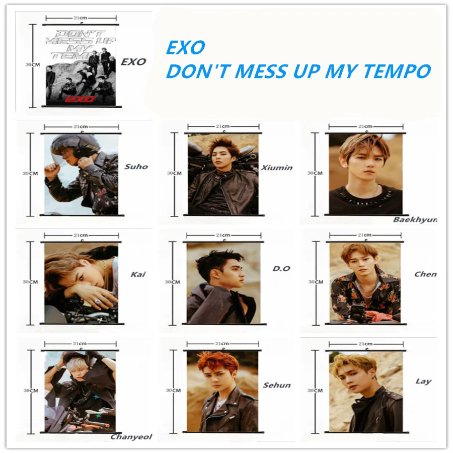 Kpop Exo Members Mini Wall Scroll Poster Suho Xiumin Home Decor New Album Don T Mess Up My Tempo Hang Up Picture Buy At The Price Of 2 99 In Aliexpress Com Imall Com