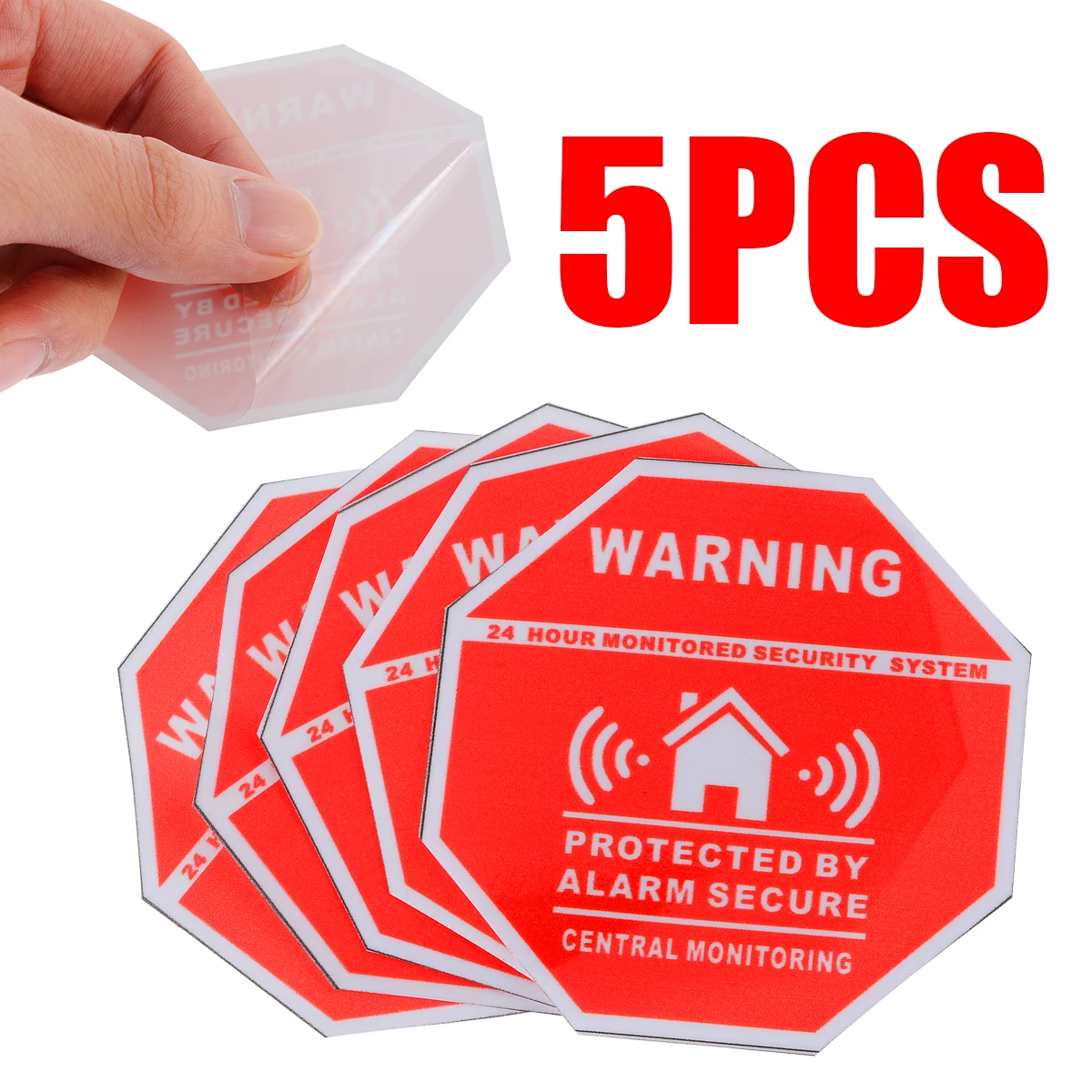 5pcs/set Home Alarm Security Sticker Warning Signs Decals Window Door