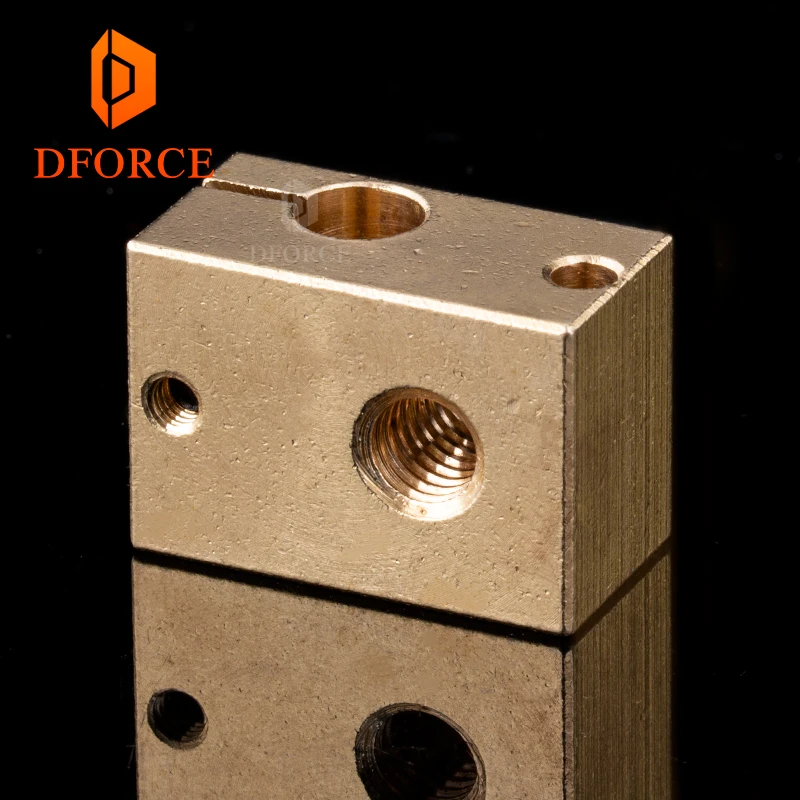 DFORCE 1 قطعة النحاس النحاس سخان كتلة ل E3D النحاس hotend ل 3D طابعة عالية درجة الحرارة ل صلابة الفولاذ V6 الفوهات