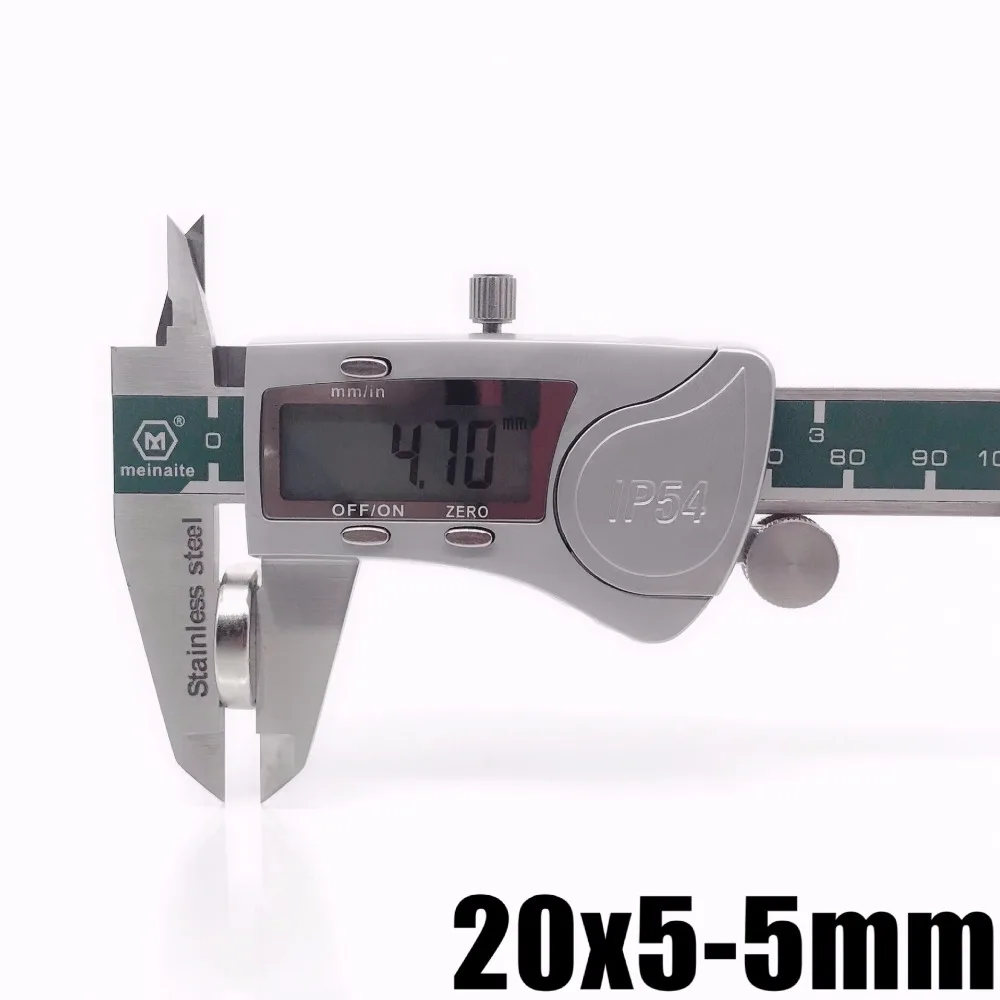 2/5/10/20 шт. 20x5-5 неодимовый магнит 20 мм x 5 мм отверстие: 5 мм N35 NdFeB Круглый супер мощный сильный постоянный магнетический imanes дисковые тормоза