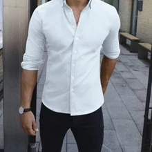 Новое поступление брендовые Для Мужчин's сезон: весна–лето Бизнес рубашка Рубашка с короткими рукавами отложной воротник рубашка-Смокинг Рубашка Для мужчин рубашки больших размеров