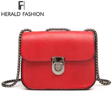 Herald, модные брендовые сумки-мессенджеры на цепочке, мини женская сумка на плечо, модные брендовые сумки на плечо, сумки через плечо с клапаном