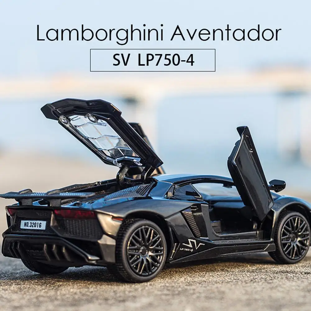 

1:32 Lamborghini Aventador LP750 Diecast Model Car Sound Light Pull Back Car Toy Four Colors Optional