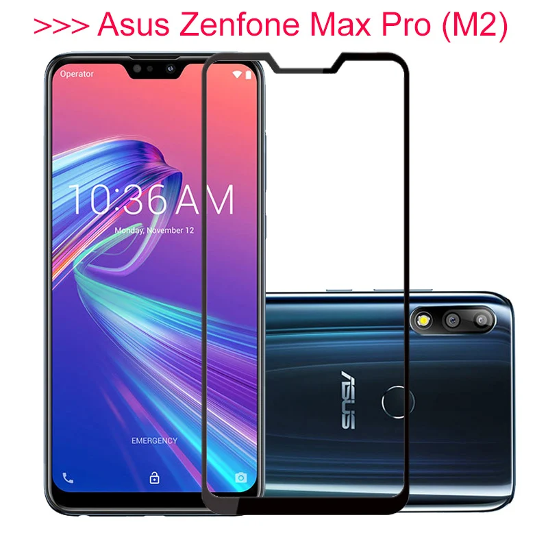 

Screen Protector For Asus Zenfone Max Pro M2 ZB631KL Tempered Glass 9H Full Cover Glass For ZB631KL ZB633KL Tempered Glass Guard