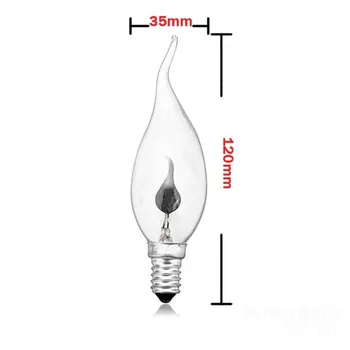 

CLAITE Pull Tail E14 3W Edison Bulb Candle Flame Bubble Yellow Light 220V Incandescent Bulbs