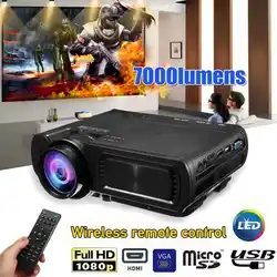 7000LM HD 1080 P T5 ЖК-дисплей проектор USB VGA HDMI AV TF для дома кинотеатр
