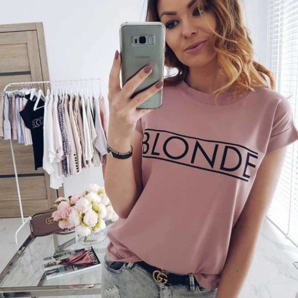 

2019 Newest Hot Fashion Vogue Womens Short Sleeve Basic Tee Shirt Summer Casual Tops Hipster dames kleding