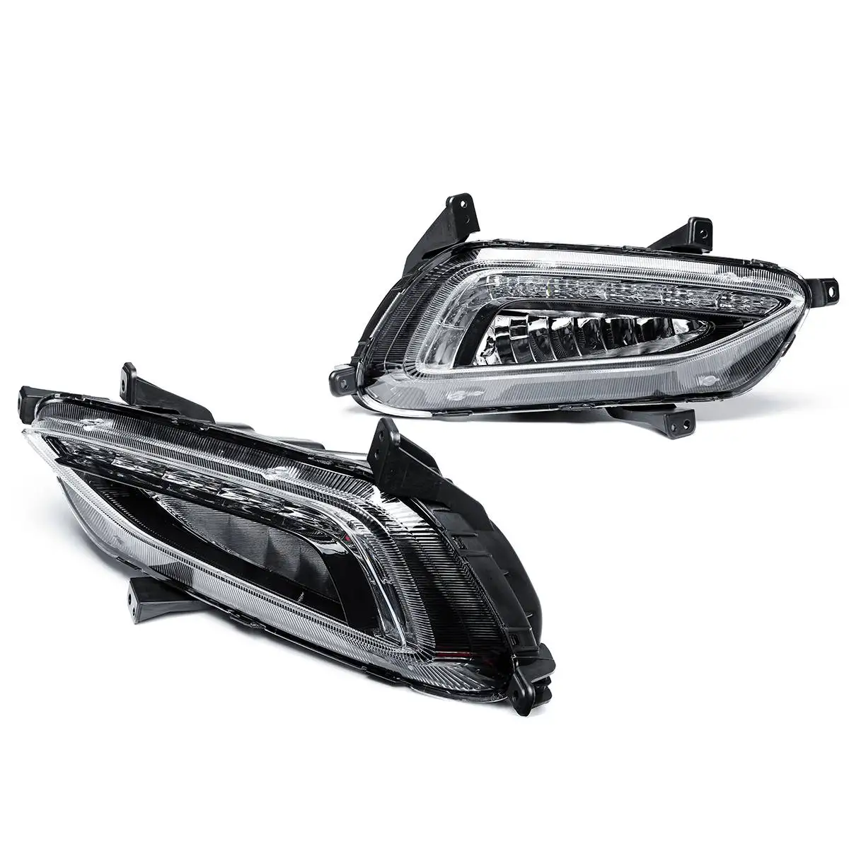  For Hyundai Tucson 2015 2016 17 2018 1 Pair White Led Drl Daytime Running Lights Daylight 12V Abs F - 32963653722
