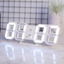 3D современный цифровой светодиодный настольный ночник настенные часы Будильник 24 или 12 часов Дисплей