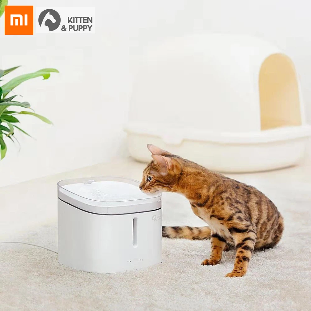 Xiaomi котенок, щенок, домашнее животное диспенсер для воды умная собака кошка электрическая поилка фонтан Автоматическая кошка живая вода 2л